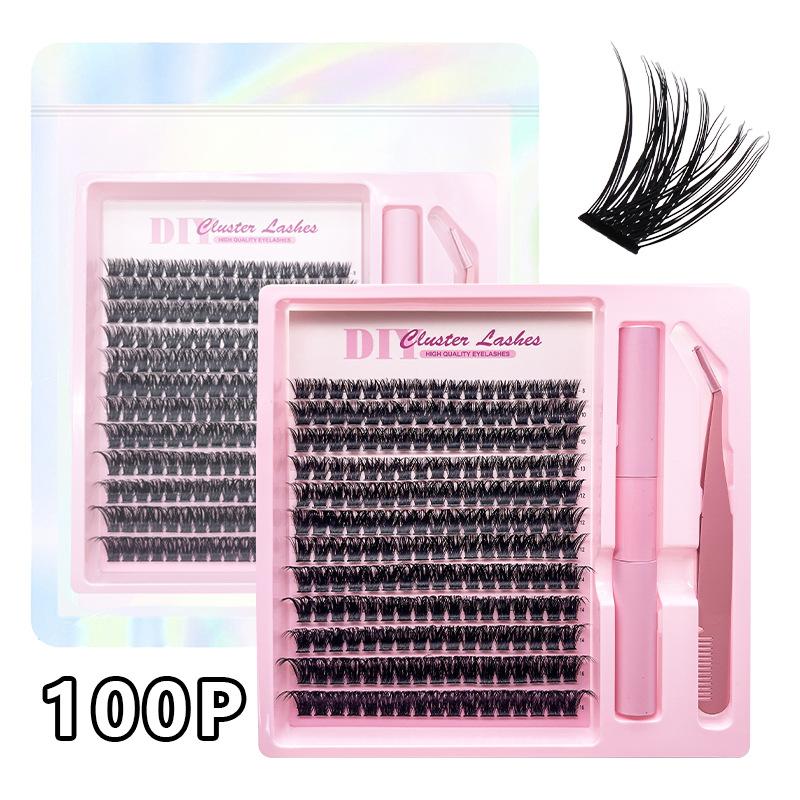 30D40D100D Segmented False Eyelashes Natural Dense Curled Single Cluster Self-Adhesive Eyelash Set
