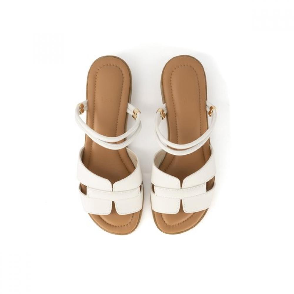 Daks Women S SandalS 3.5cm Semi caSual Two Way Dld302 Cream White