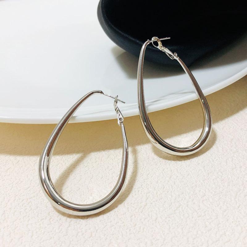 Geometric Big Metal Earrings For Women Jewelry Gift Irregular Circle Oval Earrings Femme Cold Fashion Korean Women'S Earrings