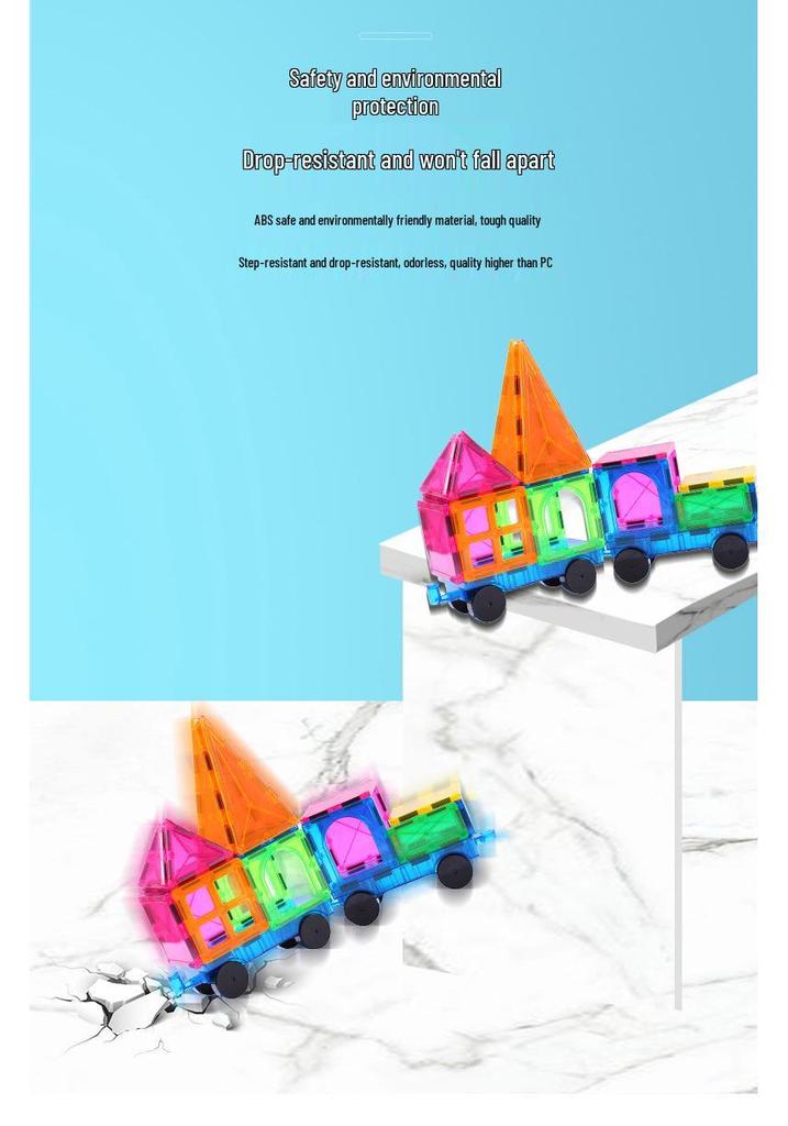 Colorful Stained Glass Magnetic Building Blocks for Children - Strong Magnetic Toy Pieces