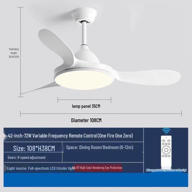 

DreamBubble Minimalist 42-inch Silent Ceiling Fan with Light