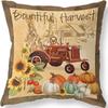 Nordic Fashion Square Linen Pillowcase Thanksgiving Design Autumn Harvest Cartoon Pumpkin Print Cushion Pillowcase