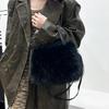 Luxurious Korean Style Fox Fur Crossbody Bag - Large Capacity, Fashionable & Versatile for Autumn/Winter