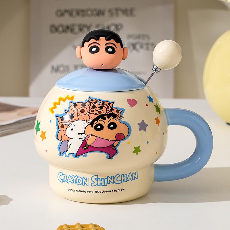 Uroczy kubek Crayon Shin Chan  Kubek ceramiczny o wysokim poziomie wyglądu dla dziewcząt  Kubek do kawy, mleka do biura  Prezent urodzinowy