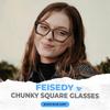 Blue Light Blocking Glasses for Square B0101 [FEISEDY] Computers, Non-Prescription, Shape, Stylish, Men's & Women's,