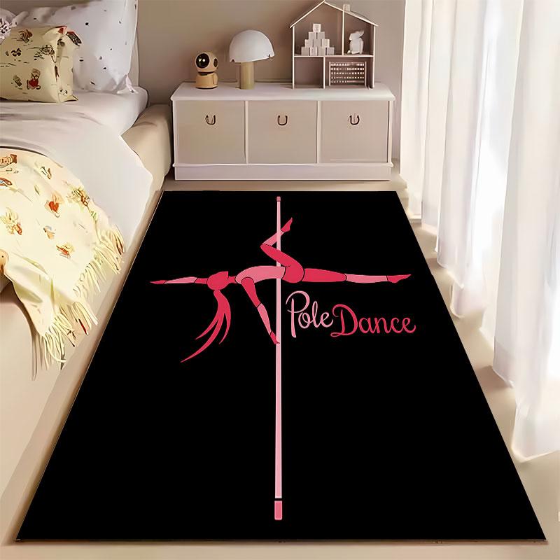 Pole Dance Silhouette Carpet suitable as a non-slip mat for the living room or bedroom sofa