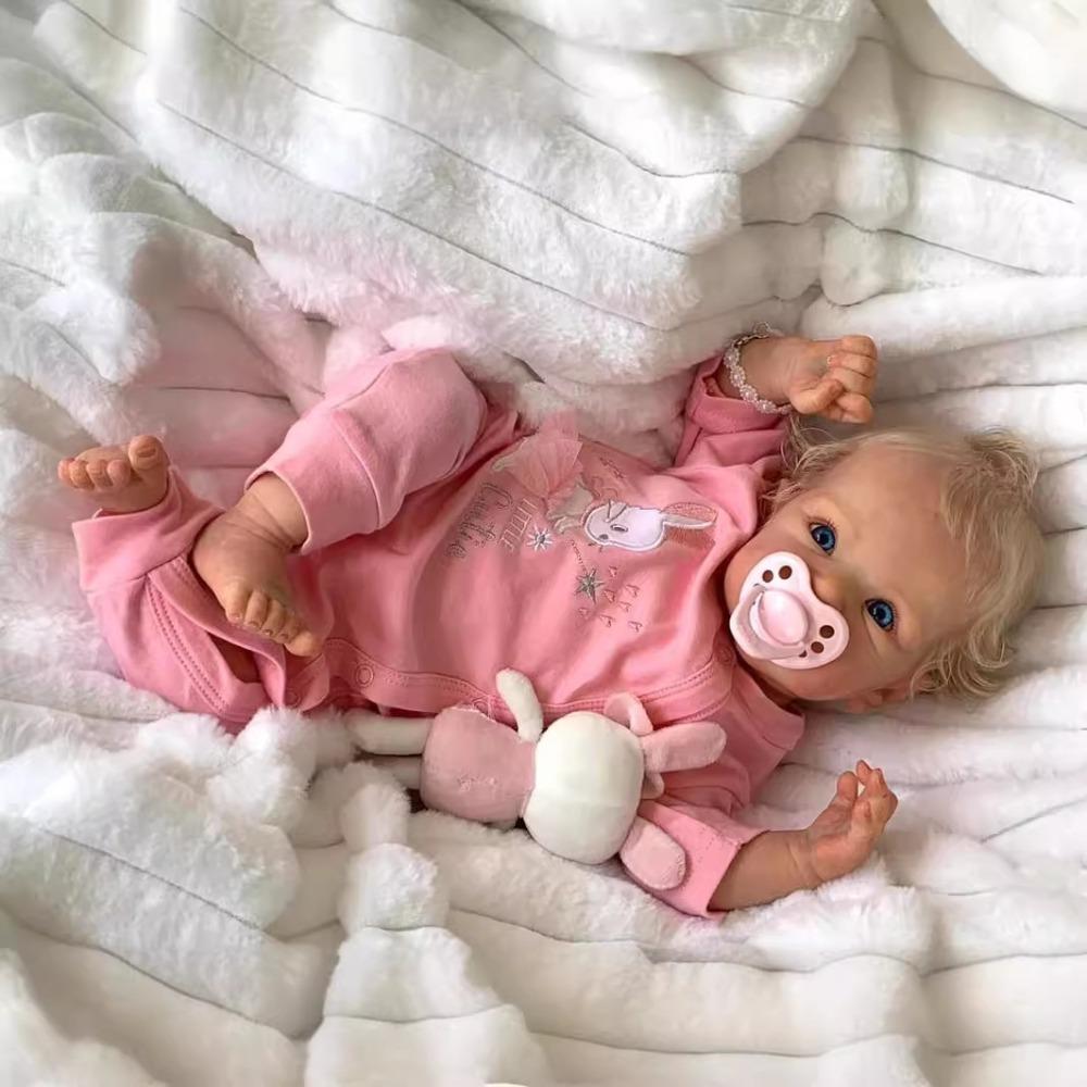 18 Inch Full Body Silicone Reborn Baby Girl Dolls Bettie Real Looking Newborn Doll Finished 3D Painted Skin with Visible Veins Doll Muñeca Bebe Reborn