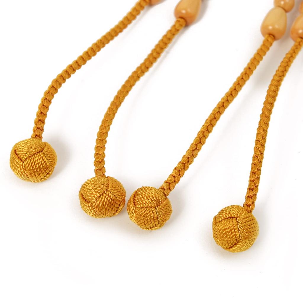 Shingon Buddhist Prayer Boxwood and 2 Shaku Rikyu Bonten Style In a Paulownia Wood Box Beads, Tsuge, (1.5m), (Golden Brown),