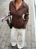 Euro-American Spicy Girl Striped Slim Fit Lapel Retro Long-Sleeve Shirt