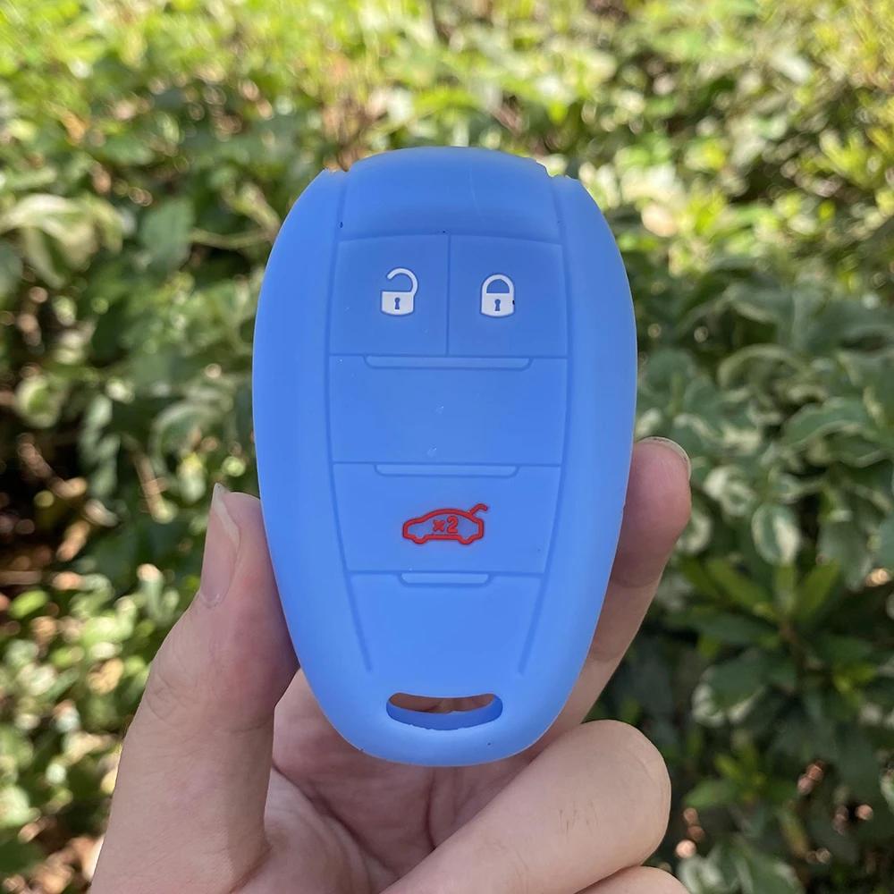 ZAD Silicone Rubber Case Key Case Cover Shell Set HolderFor Alfa Romeo 159 2018 2017 Giulia Stelvio 3 Button Key Protector Fob