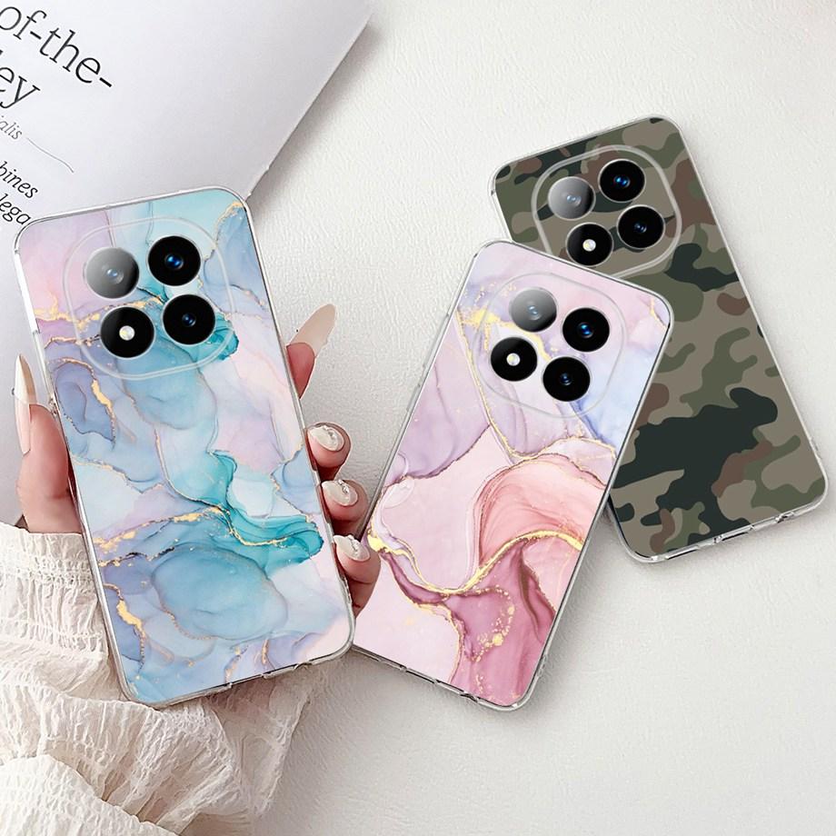 Soft Liquid Silicone Back Cover For Xiaomi Redmi Note 14 Pro Plus Phone Case Marble Gothic Style Bumper For Redmi Note 14 4G 5G