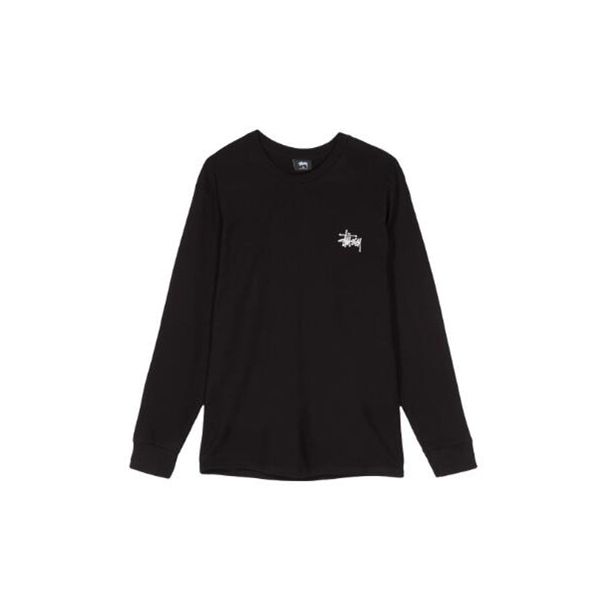 Stussy Classic Basic Printed Long Sleeve American Vintage T-Shirt Men Tops Black 1994143-1