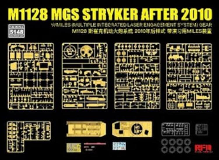 Ryefield Models Scale M1128 Stryker MGS and Later with MILES Plastic Model Kit RFM5148 1/35 (2010 Model) (Combat Vehicle)
