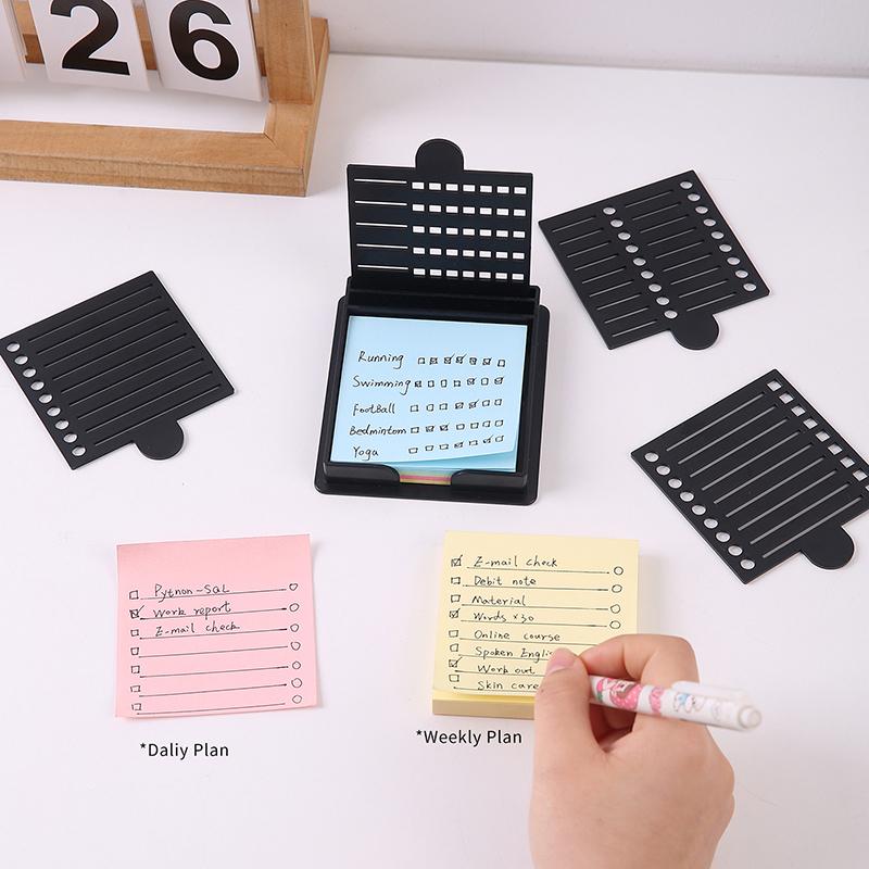 New Sticky Note Holder With Template Sticky Note Dispenser Versatile Sticky Note Stencil School Supplies Desk Accessories