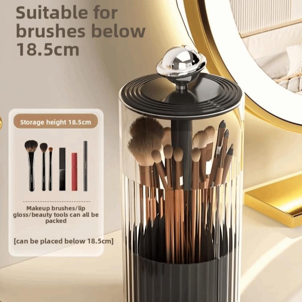 Automatic Lifting Makeup Brush Holder Dustproof Plastic Cosmetic Storage Box with Lid Multi-functional Lipsticks Storage Rack