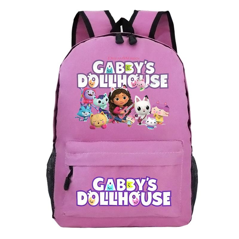 Cartoon Animation Gaby'S Doll House Peripheral Printing Casual Backpack Schoolbag For Primary And Secondary School Students