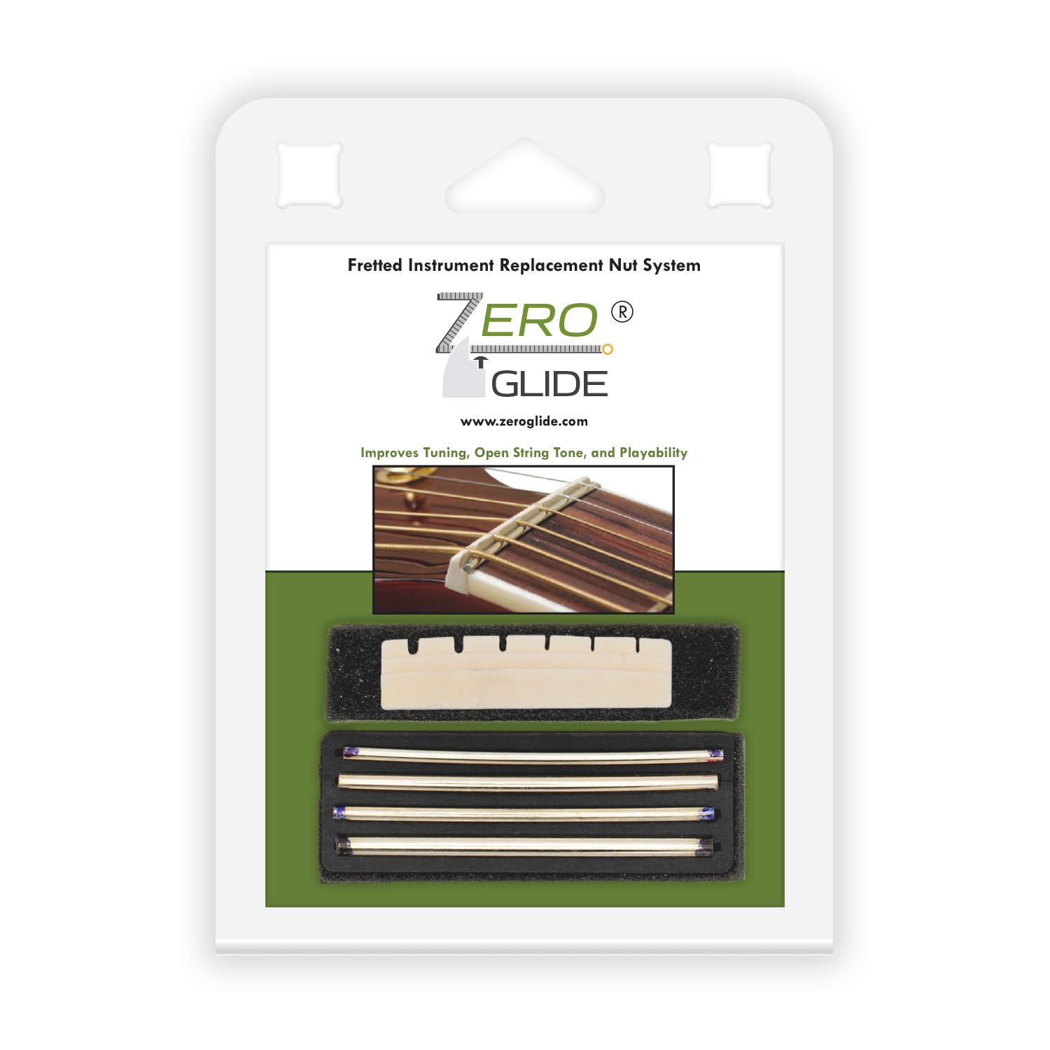 

Zero-Glide Nut System for Martin-type Guitars, 1st-6th String Groove Spacing 34.5mm, ZS-3