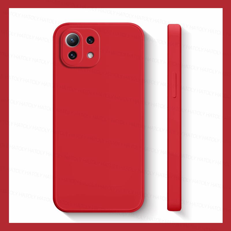 

Чохол для Xiaomi Mi 11 Lite Xiaomi 13 12 11 Lite Mi 11i 11 12 13 14 Pro Протиударний рідкий силіконовий захисний чохол для телефону For Xiaomi 13 Lite червоний