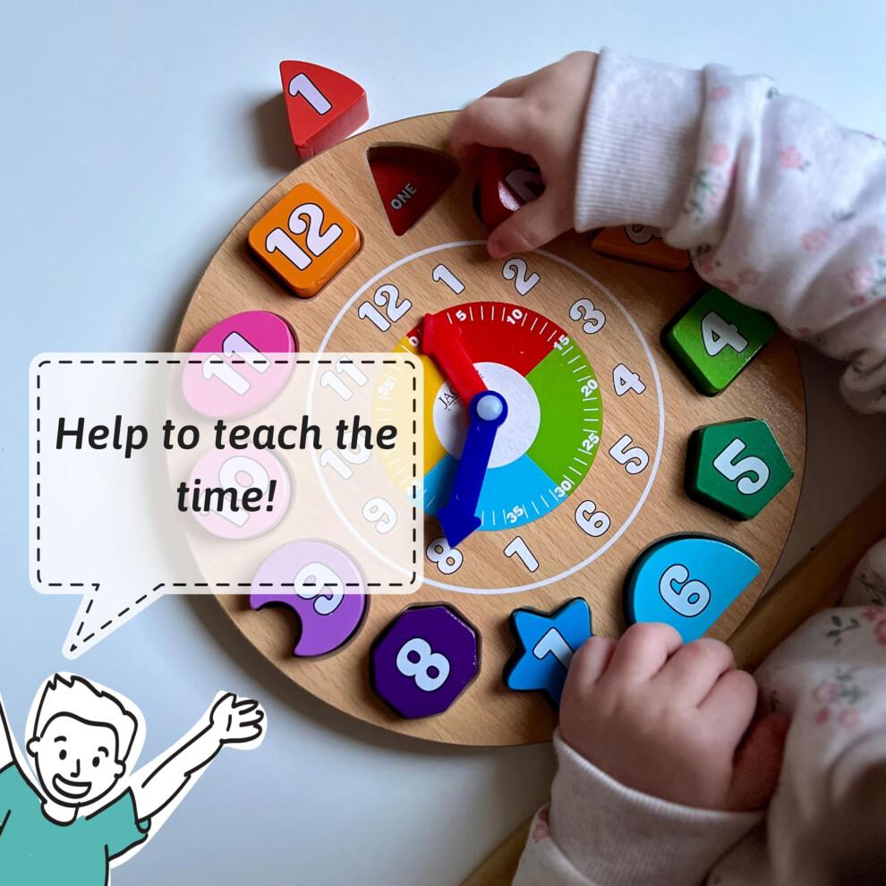 Jaques of London | Montessori Spielzeug für 1-Jährige | Hölzerne Lernuhr | Lernuhr für Kinder | Lernspielzeug für 2-Jährige | Holz