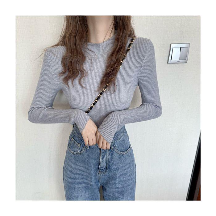 Women's Slim Fit Solid Color Knit Turtleneck Sweater