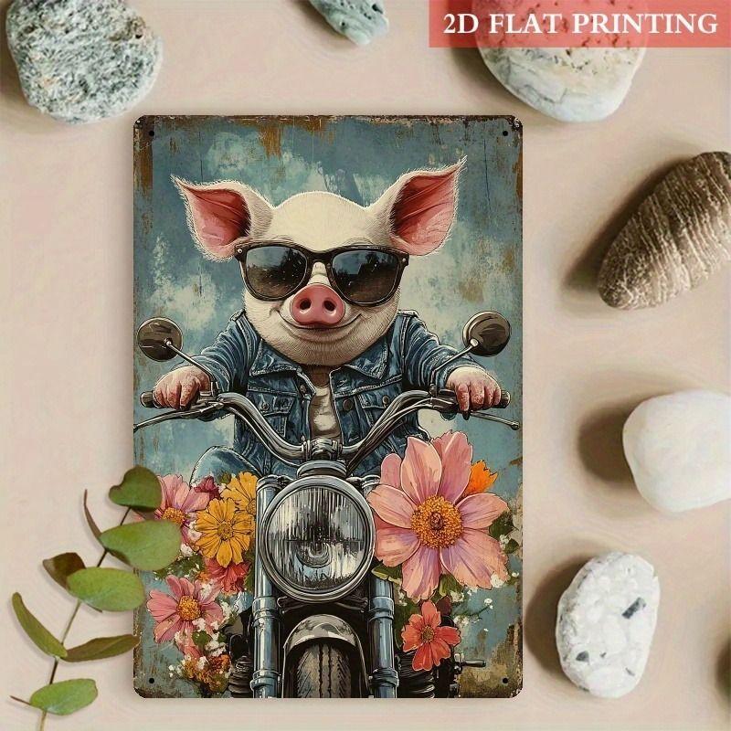 Retro Metal Animal Wall Art for Home Kitchen Farm Cafe Garden