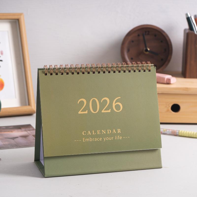 2026 Mini Prosty Kalendarz Mały Kalendarz Biurkowy Kreatywny Przenośny Kalendarz Spiralny Planer Biurkowy Ozdoba Biurowa