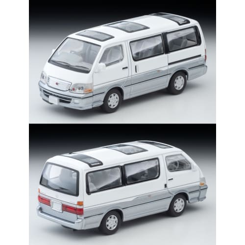 Tomytec Tomica Limited Vintage Neo 1/64 Scale LV-N216d Toyota Hiace Wagon Super Custom G White/Silver 2001 Model (Finished Product)