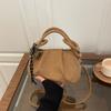 Vintage Solid Color Suede Shoulder Bags for Women Versatile Ladies Crossbody Bag Lightweight Portable Female Handbags Small Tote