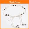 Bohemian Waist Rope Belt With Wooden Beads For Casual Summer Festival Wear