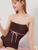 Women's Sexy Solid Color Slimming Strappy One-Piece Swimsuit