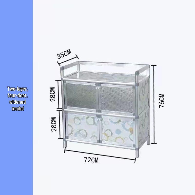 Vintage Cupboard: Floor-Standing Kitchen Cabinet with Shelving and Doors for Dishes and Utensils Storage