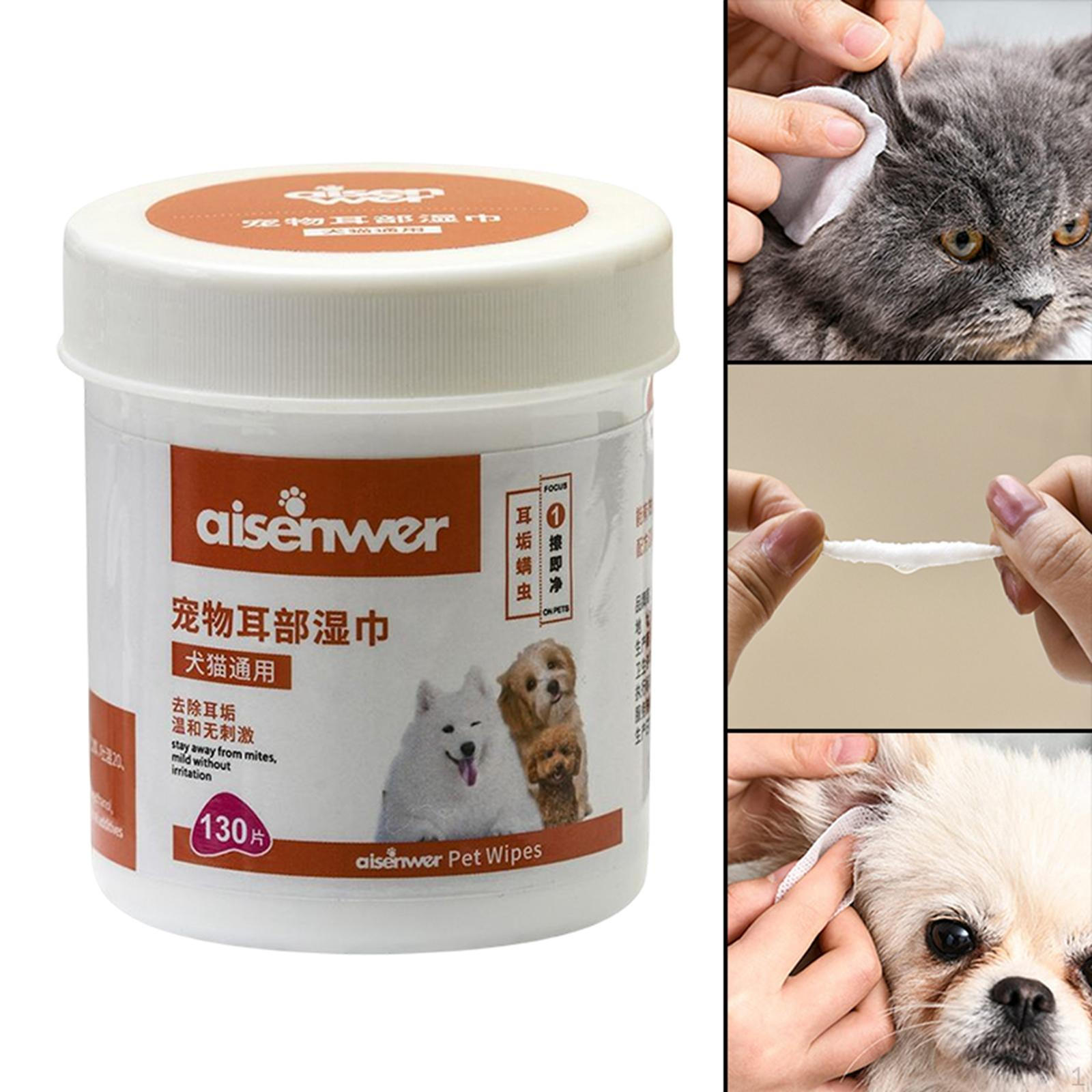Pet Cleaning Wipes Cat Stain Remover Dog Wet Supplies Ear 130pcs