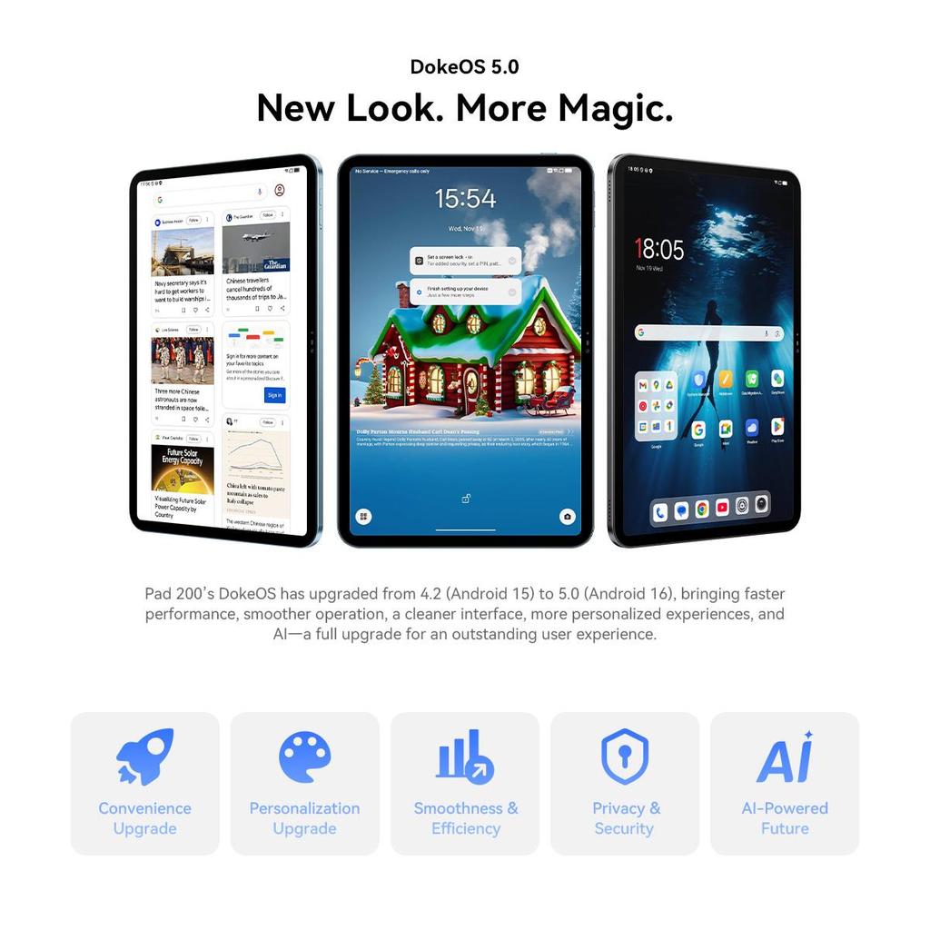 Oscal Pad 200 13.4' Android 16 Ai Set Tablet 24GB RAM 256GB ROM Up To 2TB