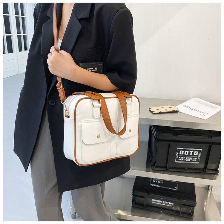 Large Capacity Women's Bag New Trendy Fashionable Style Handheld One Shoulder Commuter Bag Collent Student Classroom Bags