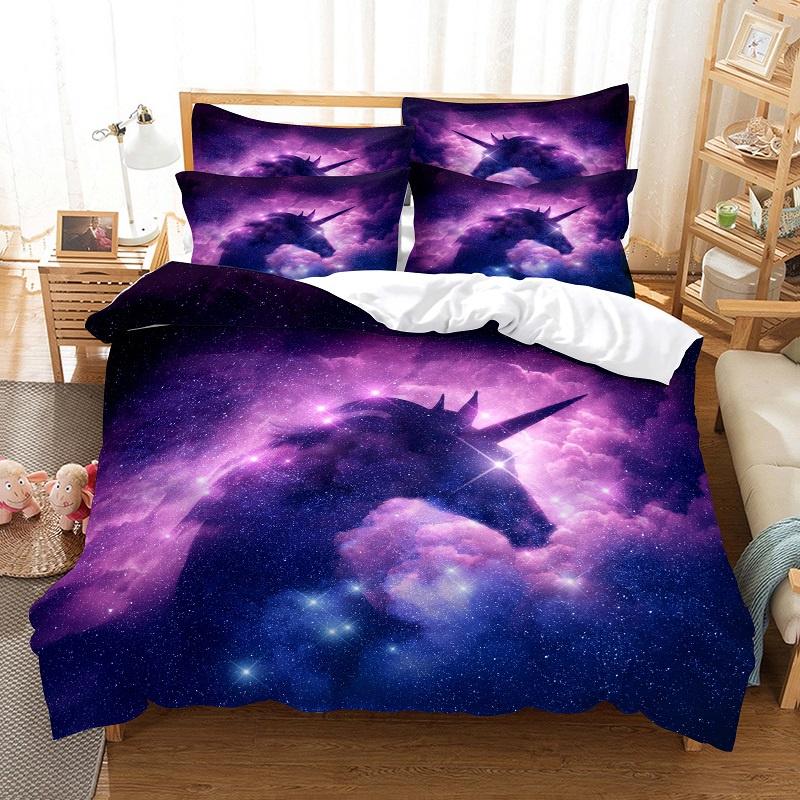 Cartoon Children Bedding Set Unicorn Duvet Cover Set Full Twin For Kids Girls Room Decor Cute Animals Quilt Cover Fashion Design