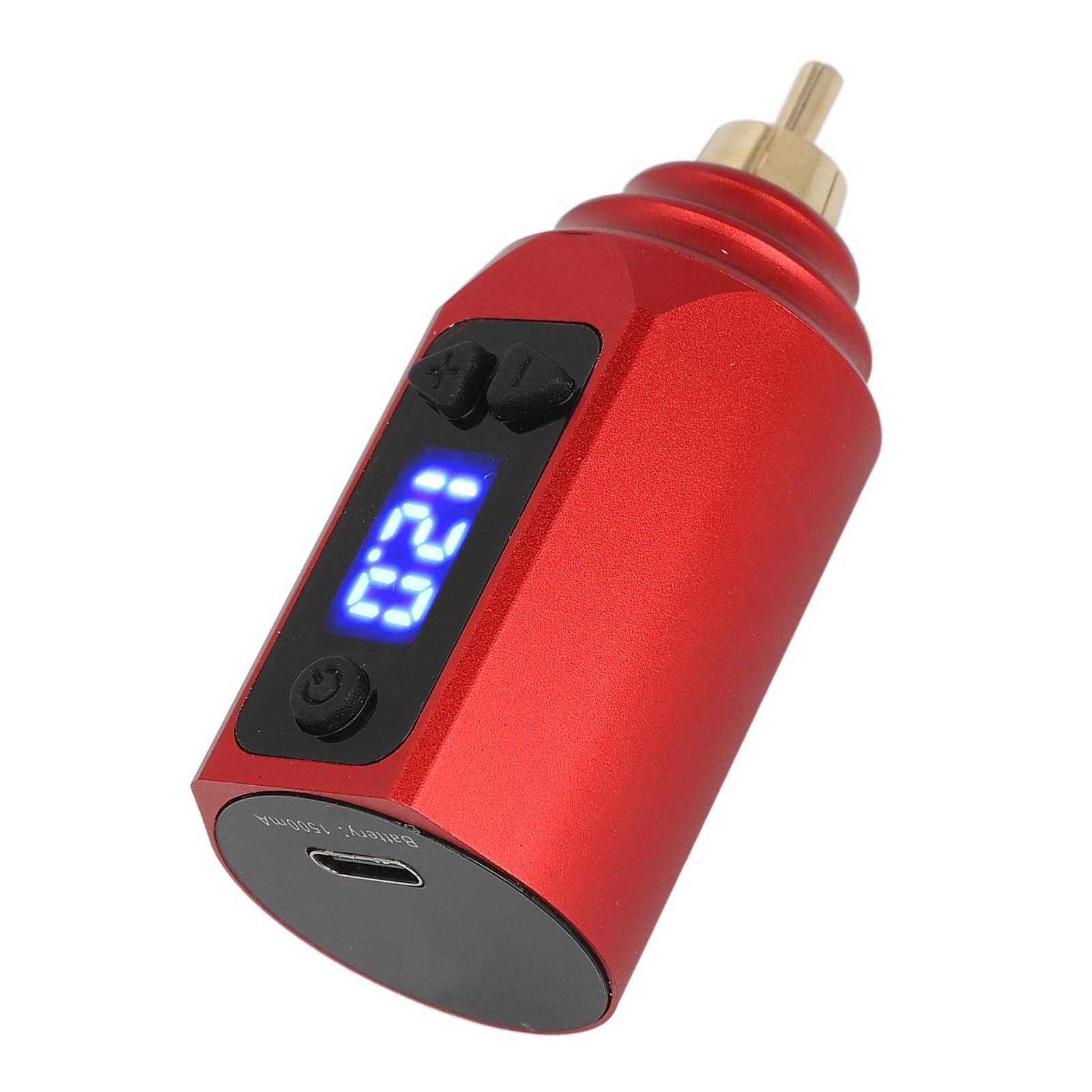 

Беспроводной блок питания для татуировок со светодиодным дисплеем, USB-аккумулятор 1500 мАч, регулируемый аккумулятор для тату-ручки