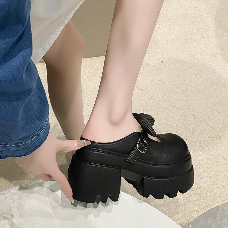 Fashion 10CM Spring Summer Women's Sneakers High Platform Butterfly-Knot Casual Shoes Thick Sole Heels Walking Slippers Zapatos Mujer