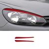 2PCS Real Carbon Fiber Car Headlight Eyebrow Decoration Stickers For Volkswagen Golf 6 2008-2012 Auto Exterior Accessories