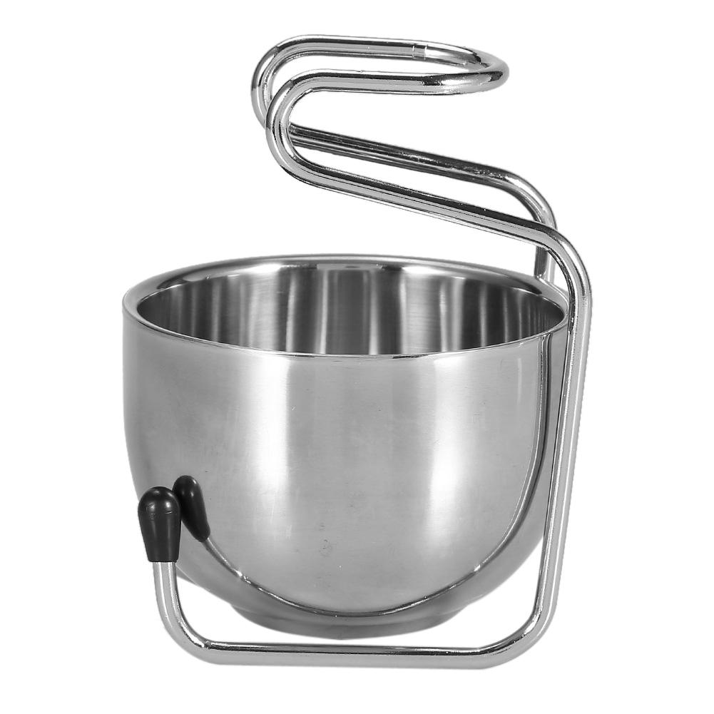 Stainless Steel Shaving Brush Stand Holder Safety Razor Brush Bowl Grooming Set
