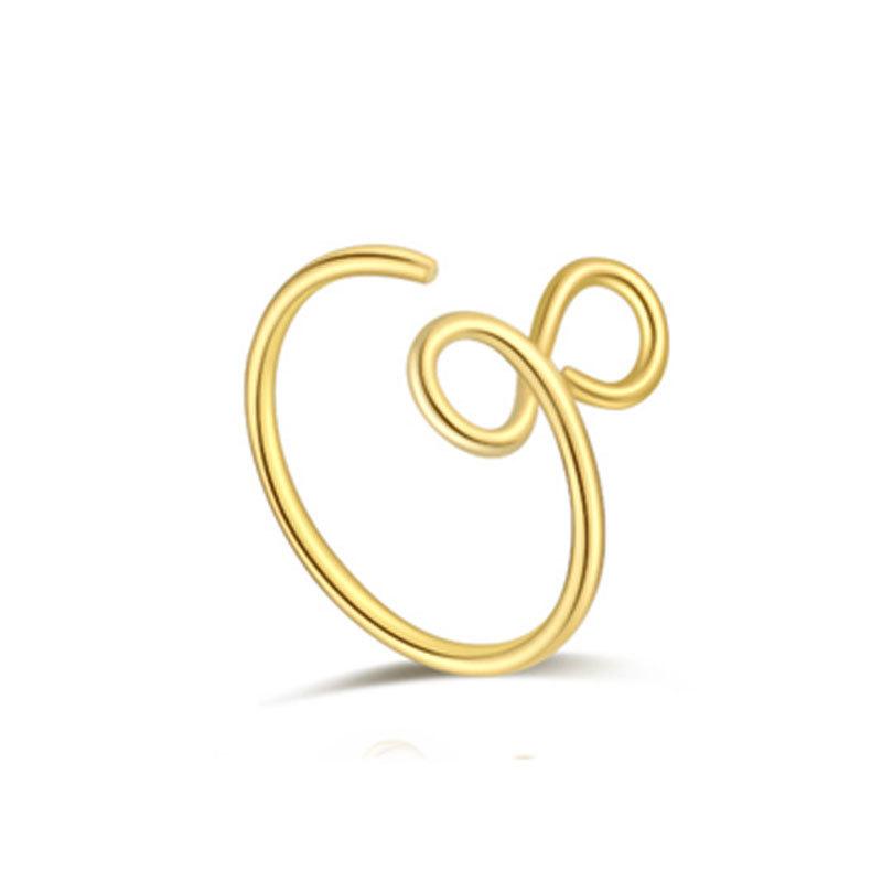 Winding Special-Shaped Nose Ring Music Note Love Shape Design Gold Special-Shaped Niche Nose Ring Ear Cartilage Clip