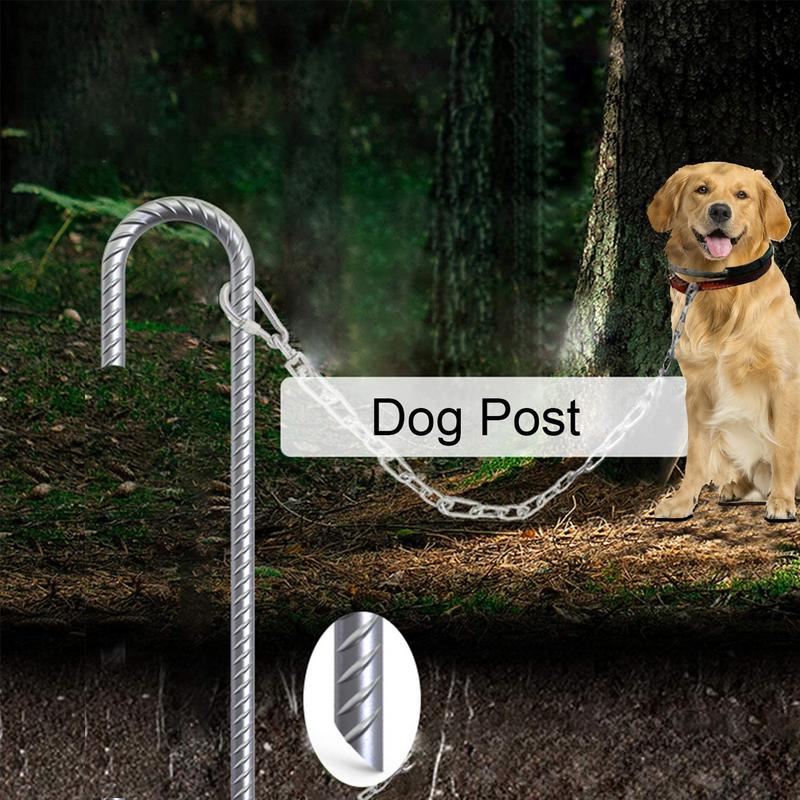 Picchetti ad J da 30 cm per ancoraggio al terreno, picchetti a J in tondino per tende da campeggio, confezione da 8, ancoraggi da giardino in acciaio resistente per trampolini, per sport