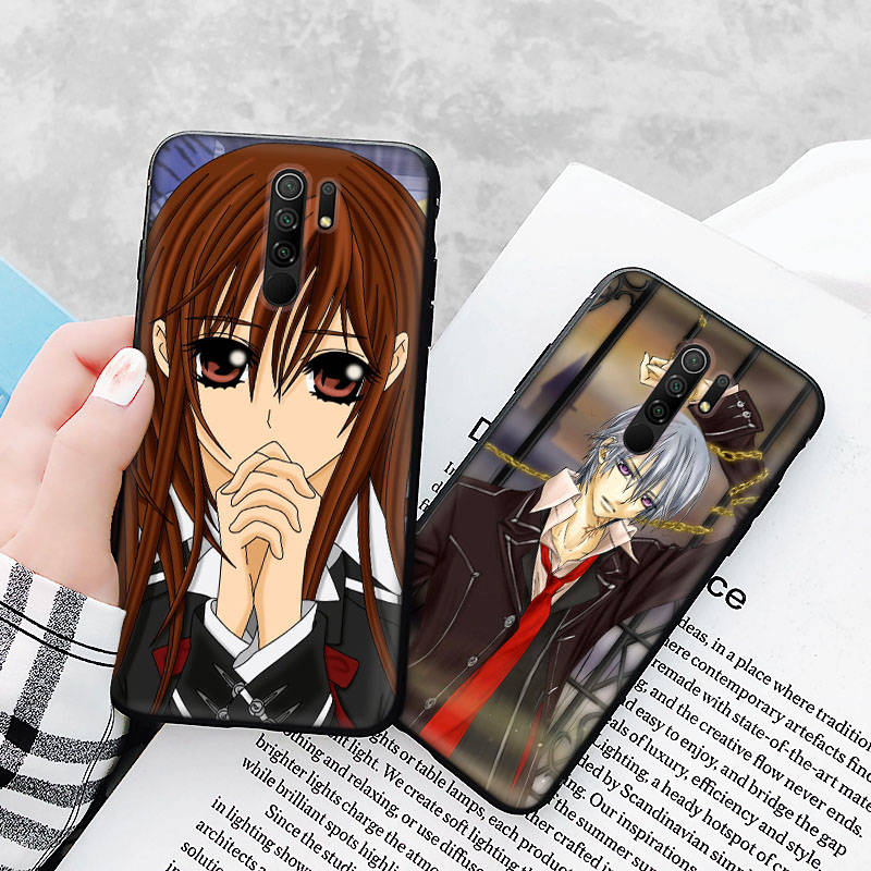 Black Case for Xiaomi Redmi 13C Note 9 iPhone XR 7 8 14 15 11 12 13 X XS Pro Max Samsung A25 S23 S24 FE Ultra Plus Vampire Knight