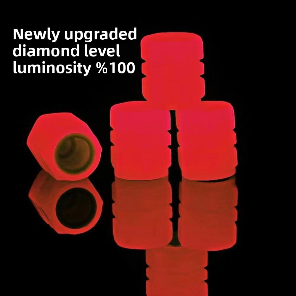 4 STÜCKE Leuchtende Ventilkappe Auto Reifenventilkernabdeckung Motorrad Elektrofahrrad Luftdüsenabdeckung