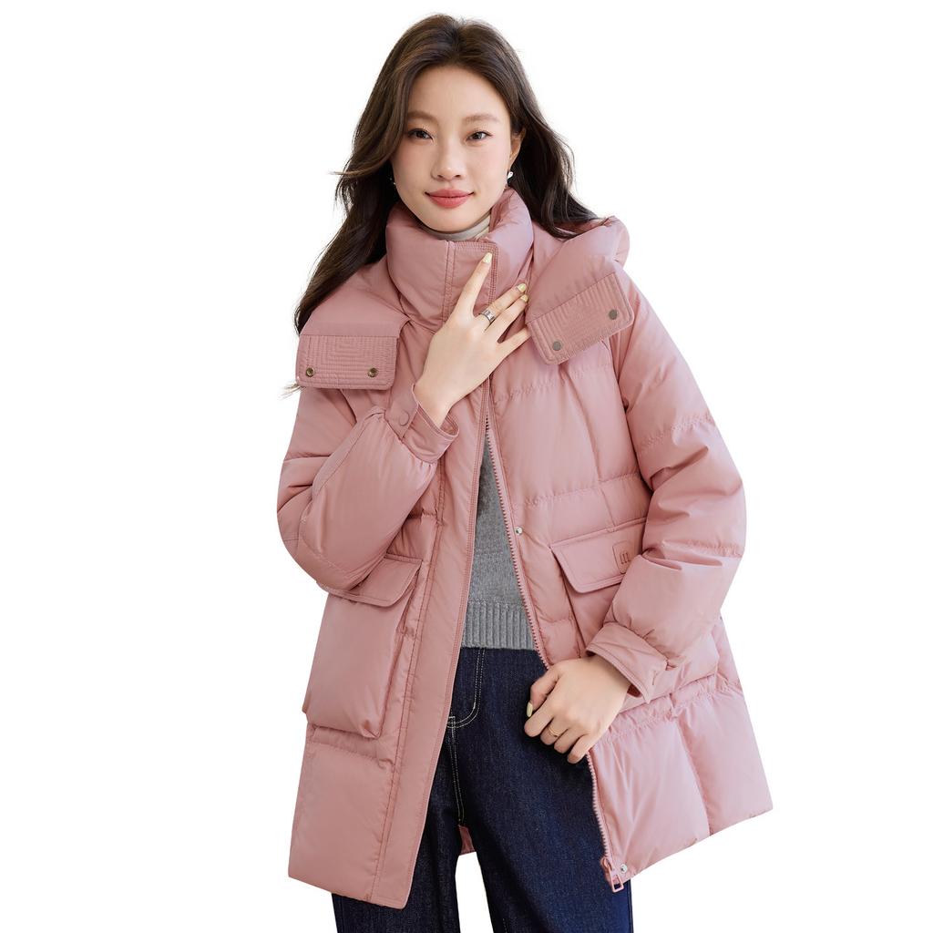 New Cotton Jacket for Women In Winter Mid-length Cold-proof Clothing Korean Style Fashionable Slim and Versatile Hooded Cotton Jacket