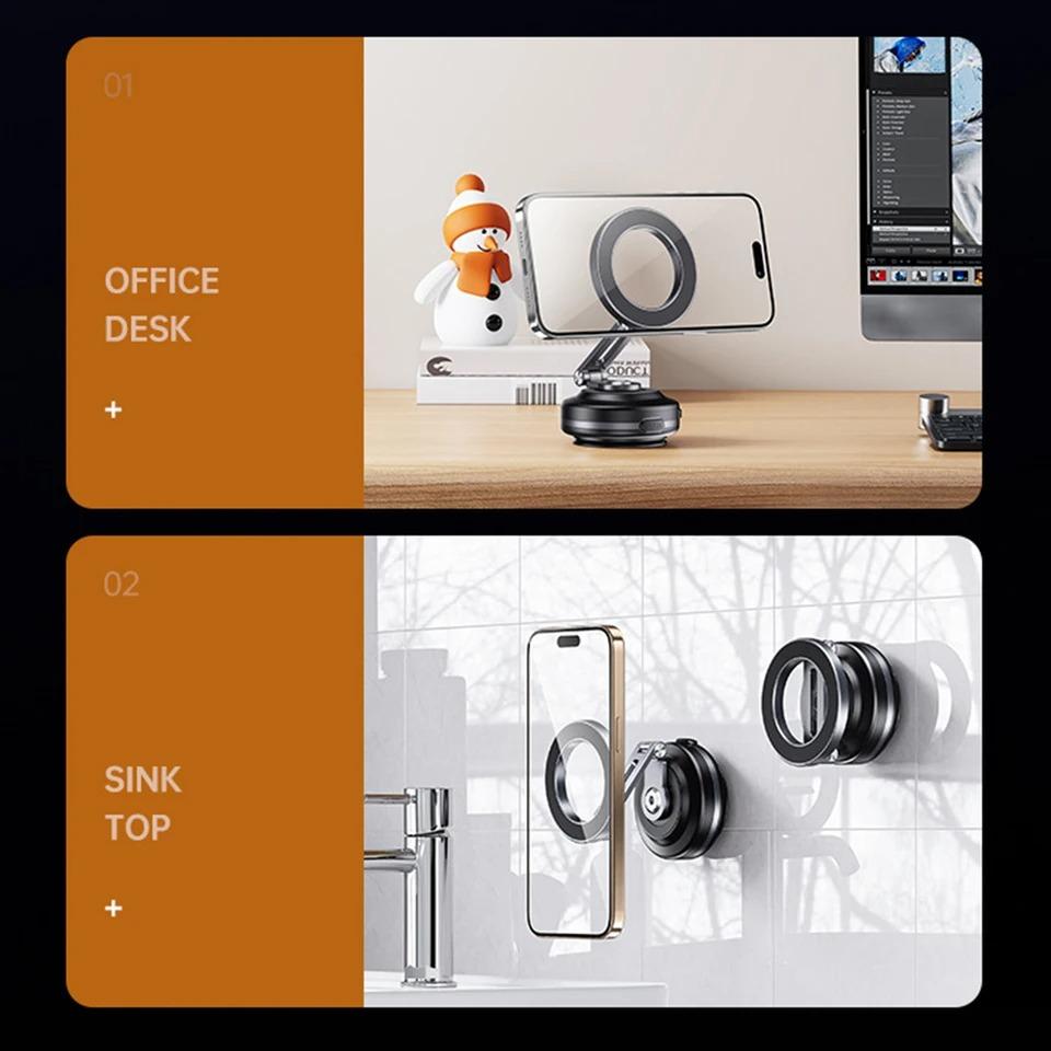 360° Rotating Phone Holder Folding Electric Vacuum Suction Cup Magnetic Suction Bracket Mirror Navigation Car Phone Holder