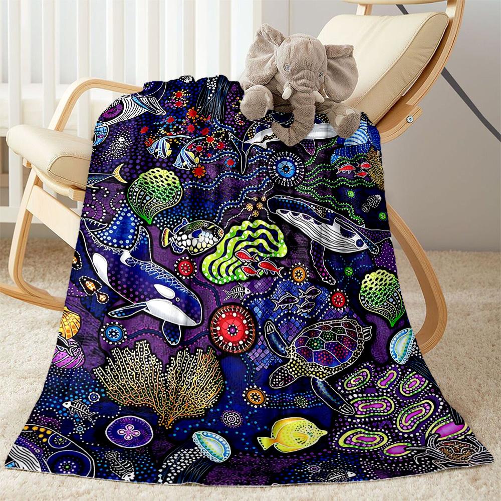 Australian Aboriginal Style 22 Blanket Soft Warm Cozy Perfect for Seaside Couch Picnics All-Season Use Modern Style Birthday Christmas Gift Blanket