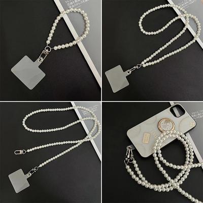 Portable Mobile Phone Lanyard Crossbody Necklace Chain Pearl Strap Anti-Lost Sling For Phone Case