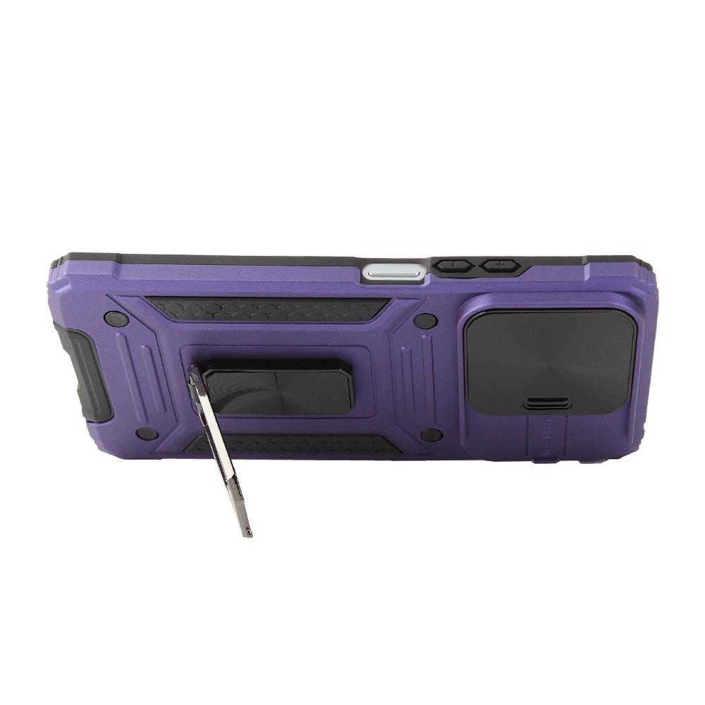 Armored Case for Xiaomi Redmi Note 13 5G, CamShield Slide, Purple + 9H Tempered Glass