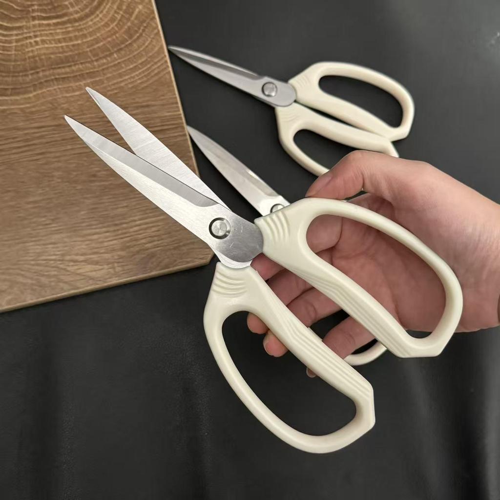 Stainless Steel Rust-Proof Kitchen Scissors Set with Plastic Handles - Large, Medium, Small Sizes for Home Use