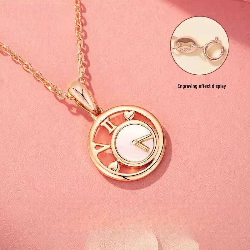 Women's 925 Silver Time Necklace Pendant - Fashionable Clavicle Chain Jewelry Christmas Gift for Girlfriend or Wife